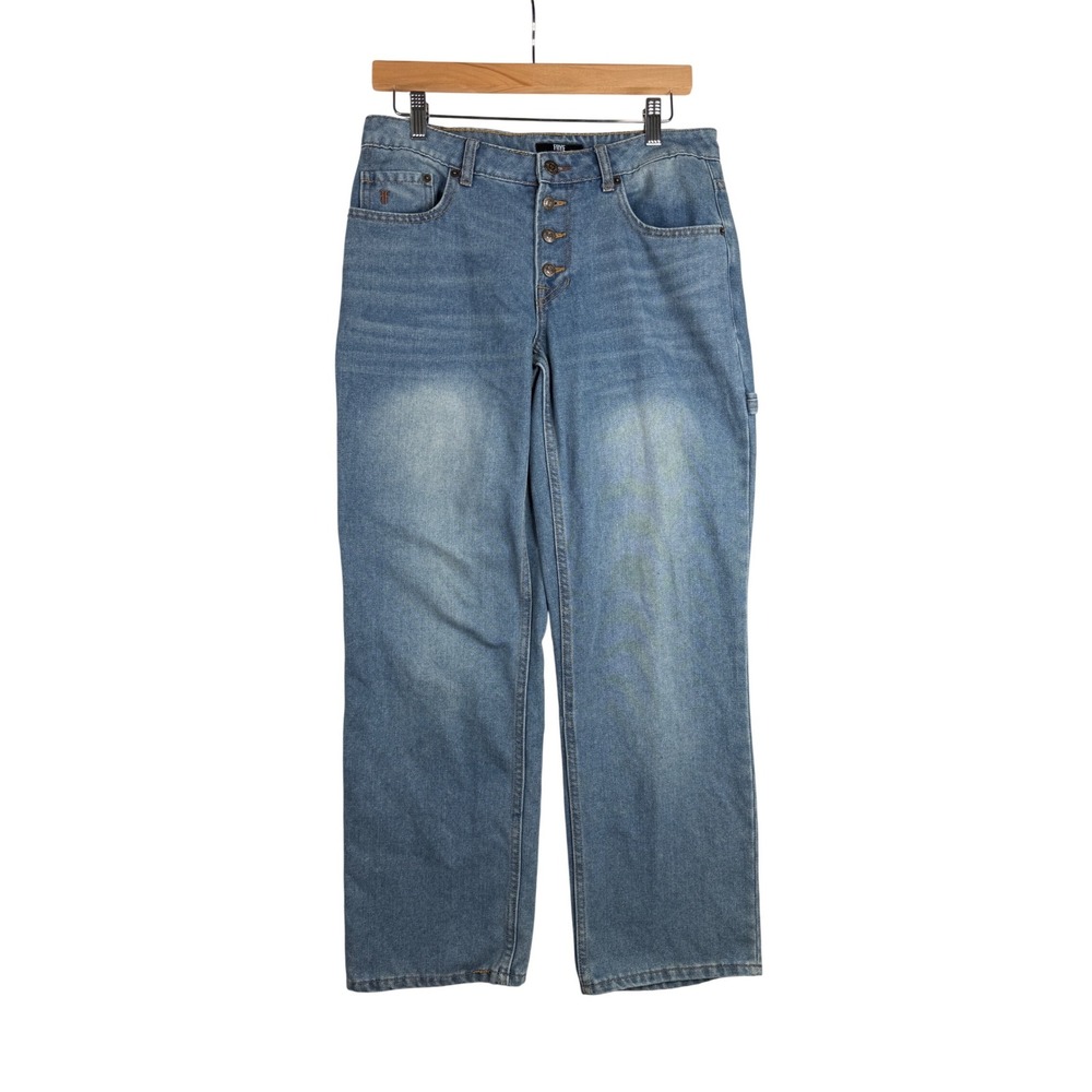 Frye High Rise Button Fly Straight Leg Jeans size 26 Medium Blue Wash